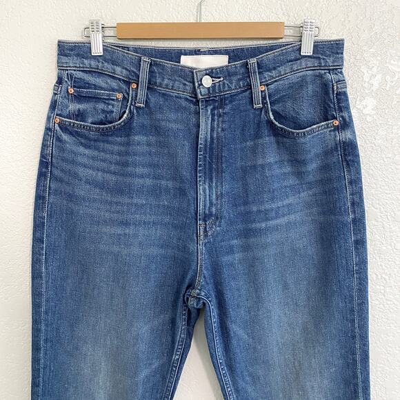 Mother Superior High Waisted Rider Skimp Jeans Cowboys Don’t Cry Wash Size 32 - Picture 5 of 16